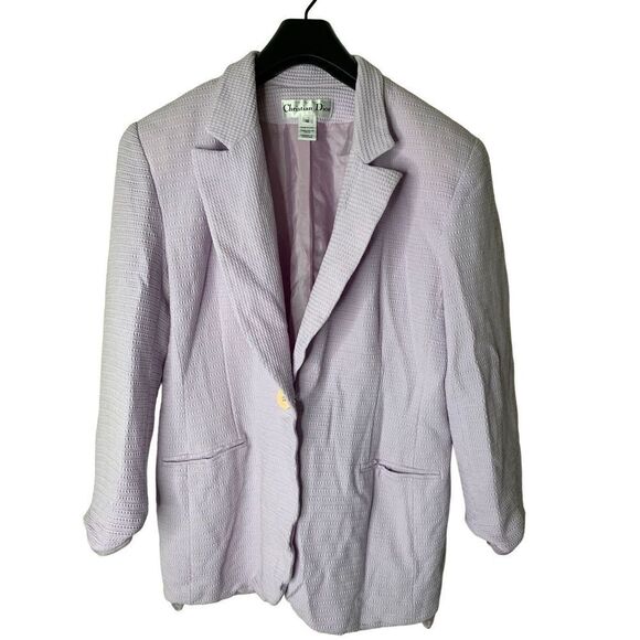 Christian Dior blazer jacket lavender women’s size 16 - Picture 1 of 6